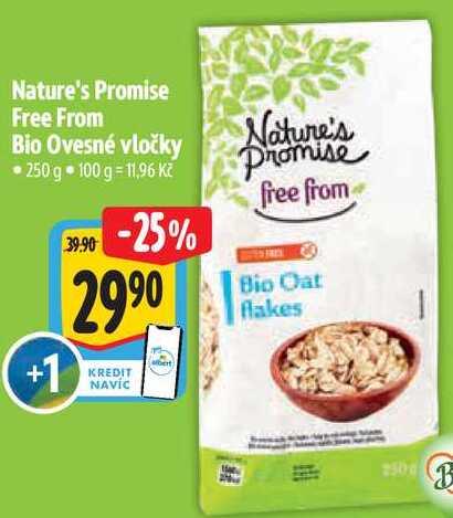 Nature's Promise Free From Bio Ovesné vločky, 250 g 