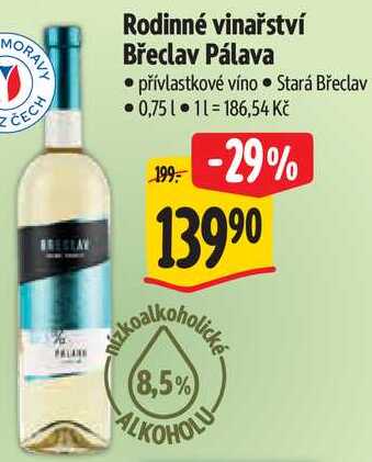 Rodinné vinařství Břeclav Pálava, 0,75 l