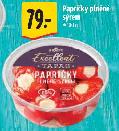 Papričky plněné sýrem, 100 g 