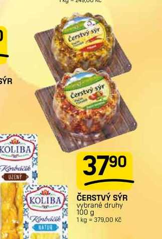 ČERSTVÝ SÝR vybrané druhy 100 g 
