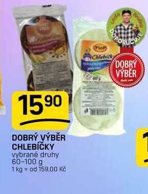 DOBRÝ VÝBĚR CHLEBÍČKY vybrané druhy 60-100 g 
