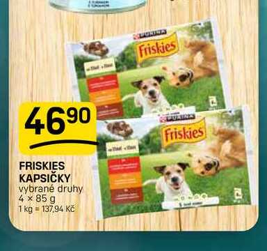 FRISKIES KAPSIČKY vybrané druhy 4 x 85 g 