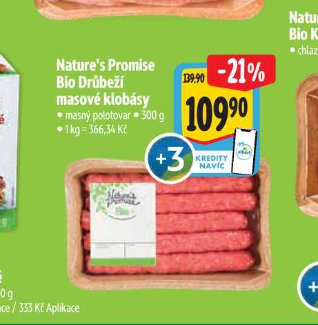   Nature's Promise Bio Drůbeží masové klobásy  300 g