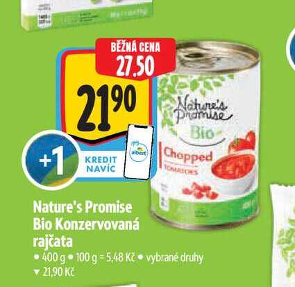   Nature's Promise albert Bio Konzervovaná rajčata  400 g