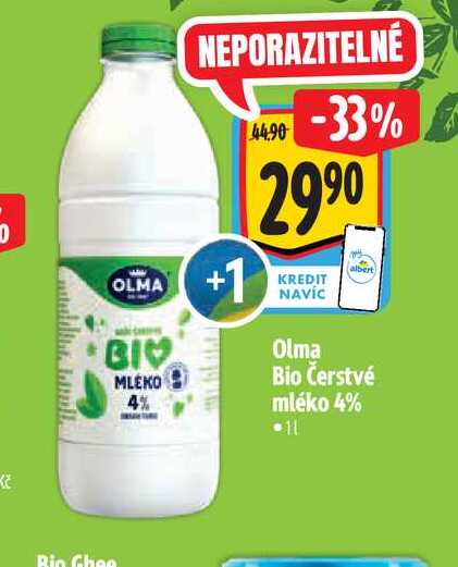   Olma Bio Čerstvé mléko 4%  1 l