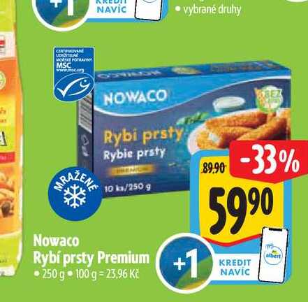  Nowaco Rybí prsty Premium 250 g  