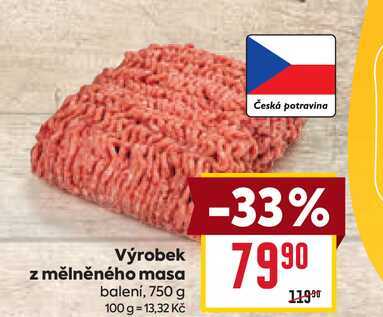 Výrobek z mělněného masa balení, 750 g 