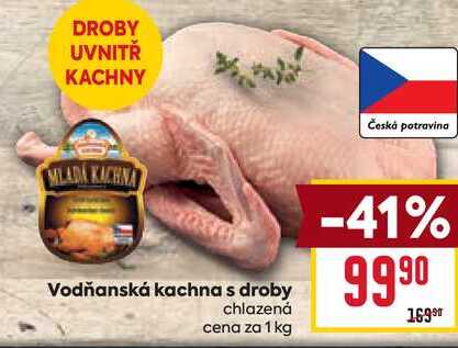 Vodňanská kachna s droby chlazená cena za 1 kg 