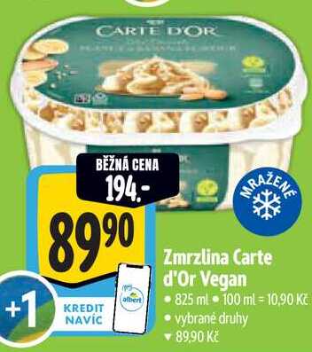 Zmrzlina Carte d'Or Vegan, 825 ml  