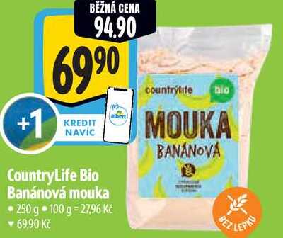 CountryLife Bio Banánová mouka, 250 g  