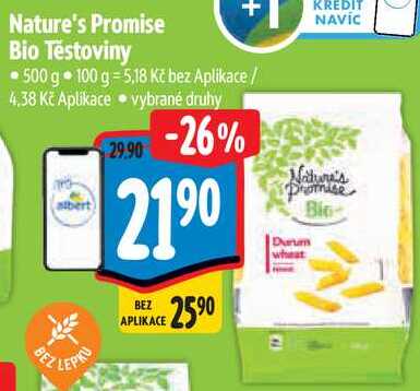 Nature's Promise Bio Těstoviny, 500 g
