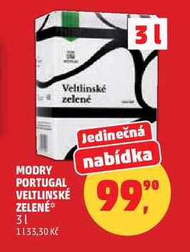MODRY PORTUGAL, 3 l 