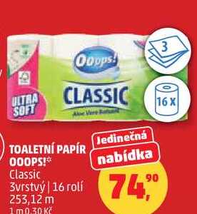 TOALETNÍ PAPÍR 000PS! Classic, 3vrstvý 16 rolí 