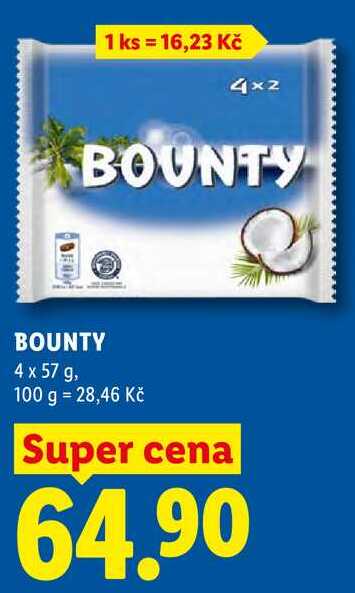 BOUNTY, 4x 57 g