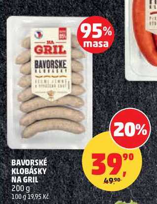 BAVORSKÉ KLOBÁSKY NA GRIL, 200 g 