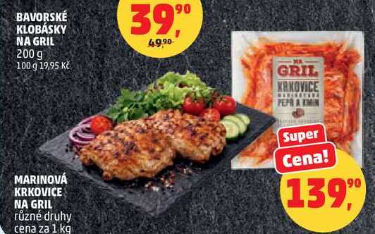 MARINOVÁ KRKOVICE NA GRIL různé druhy, 1 kg