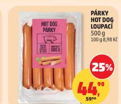 PÁRKY HOT DOG LOUPACÍ, 500 g 