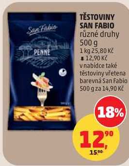 TĚSTOVINY SAN FABIO různé druhy, 500 g 
