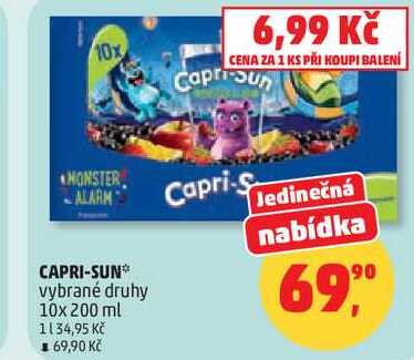 CAPRI-SUN vybrané druhy, 10x 200 ml 