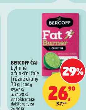 BERCOFF ČAJ bylinné a funkční čaje různé druhy, 30 g 