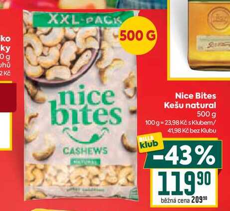 Nice Bites Kešu natural 500 g