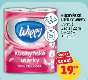 KUCHYŇSKÉ UTĚRKY WIPPY 2vrstvé, 2 role 