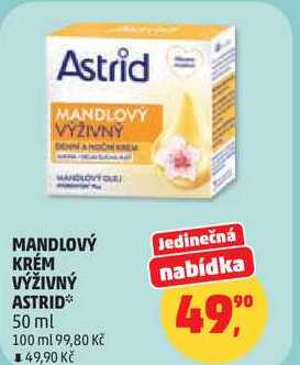 MANDLOVÝ KRÉM VÝŽIVNÝ ASTRID, 50 ml