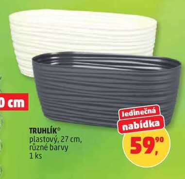 TRUHLÍK plastový, 27 cm, různé barvy, 1 ks