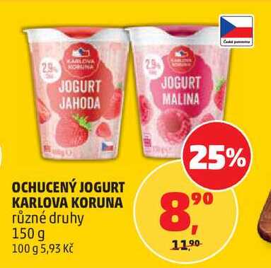 OCHUCENÝ JOGURT KARLOVA KORUNA různé druhy, 150 g