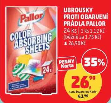 UBROUSKY COLOR PROTI OBARVENÍ PRÁDLA PALLOR, 24 ks 