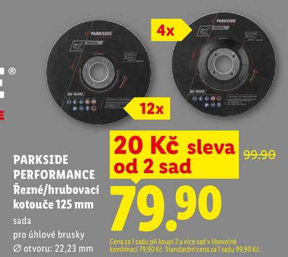 PARKSIDE PERFORMANCE Řezné/hrubovací kotouče 125 mm