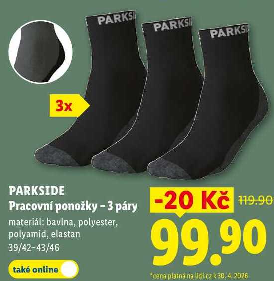 PARKSIDE Pracovní ponožky - 3 páry  