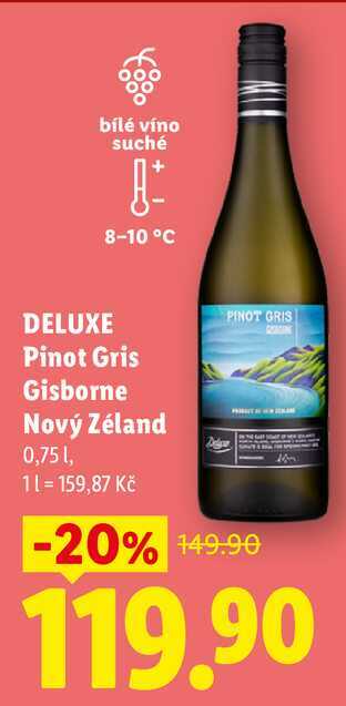 DELUXE Pinot Gris Gisborne Nový Zéland, 0,75 l