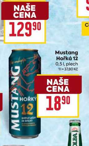  Mustang Hořká 12, 0,5l, plech