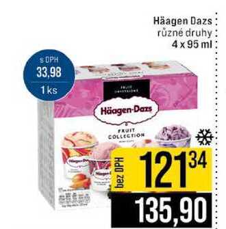 Häagen Dazs různé druhy 4 x 95 ml 
