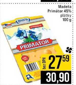 Madeta Primátor 45% platky 100 g