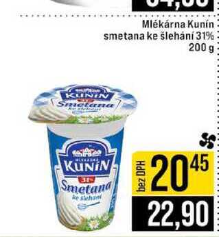 Mlékárna Kunín smetana ke šlehání 31% 200 g 