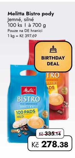 Melitta Bistro pody 100 ks 700 g