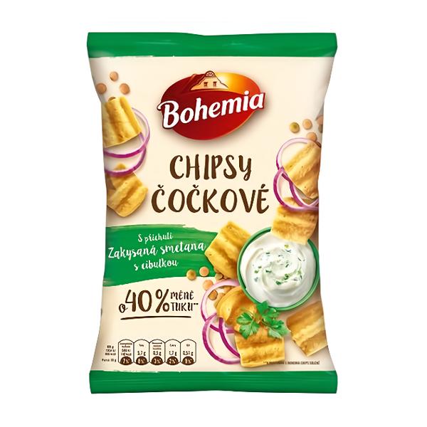 Bohemia Chipsy čočkové s příchutí zakysaná smetana s cibulkou