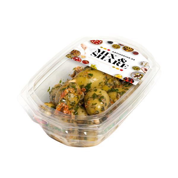 Ad Finedine Marinované zelené olivy plněné mandlemi s kořením Bruschetta