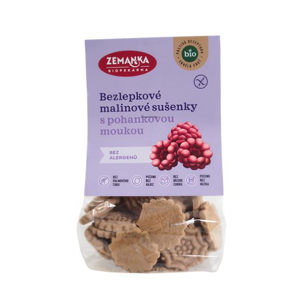 Biopekárna Zemanka BZL06 Bezlepkové pohankovo-malinové bio sušenky