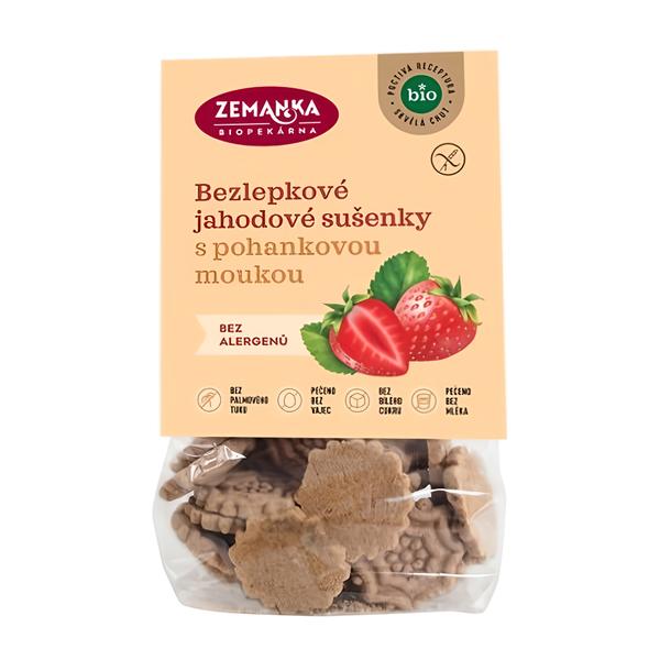 Biopekárna Zemanka Bezlepkové pohankovo - jahodové bio sušenky