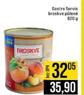 Gastro Servis broskve půlené 820 g 