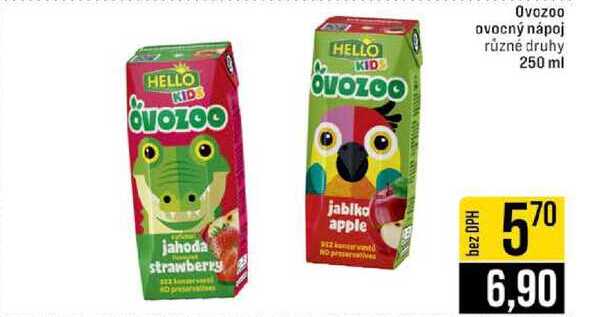 Ovozoo ovocný nápoj různé druhy 250 ml
