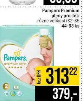 Pampers Premium pleny pro děti různé velikosti S2-S5 44-68 ks