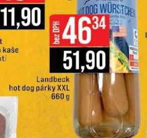 Landbeck hot dog párky XXL 660 g 