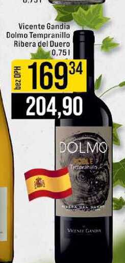 Vicente Gandia Dolmo Tempranillo Ribera del Duero 0,75l