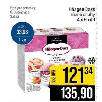 Häagen Dazs různé druhy 4x95 ml