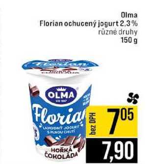 Olma Florian ochucený jogurt 2.3% různé druhy 150 g 