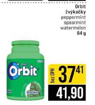 Orbit žvýkačky peppermint spearmint watermelon 64 g 